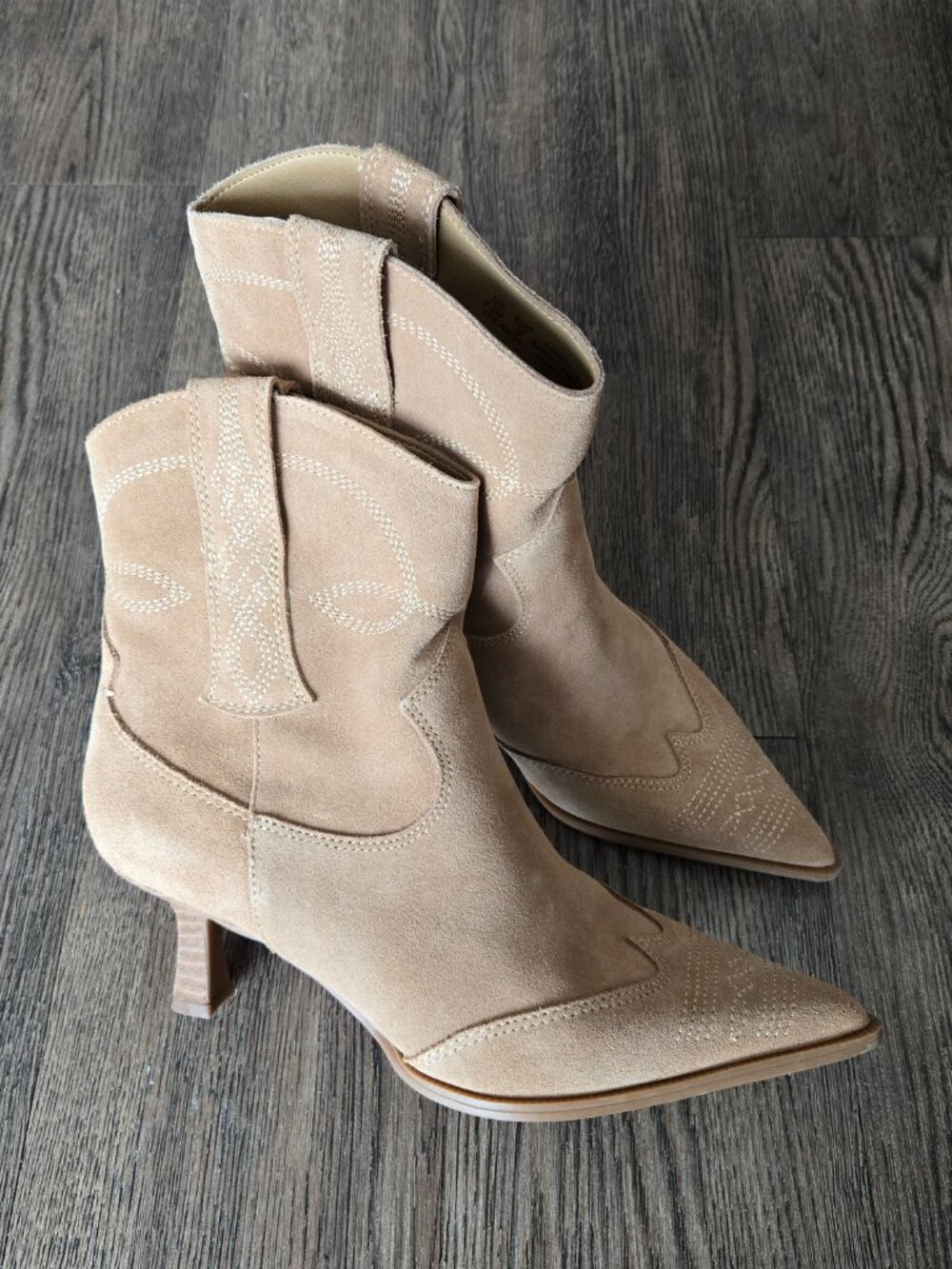 Circus by Sam Edelman Golden Caramel Suede Yolanda Western Booties Boots 8.5 M